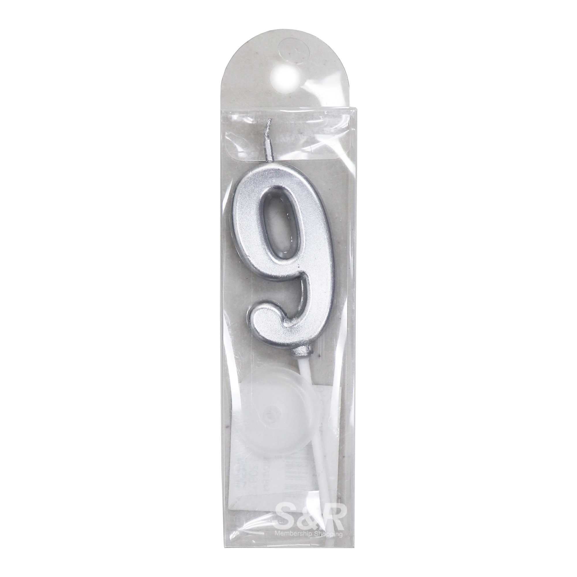 S&R #9 Metallic Silver Candle 1pc S&R #9 Metallic Silver Candle 1pc